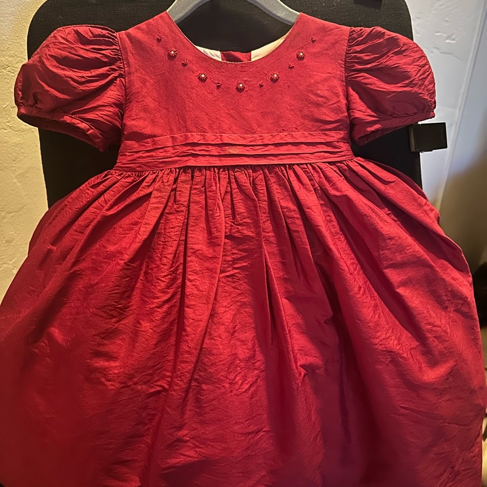 Strasburg Red Silk 24 months Toddler Holiday Dress